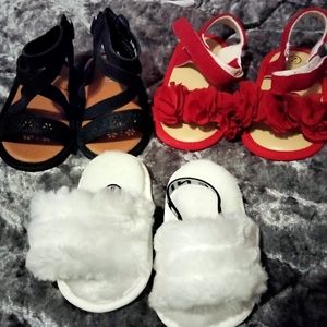 Three for the price of one girls Crib shoes